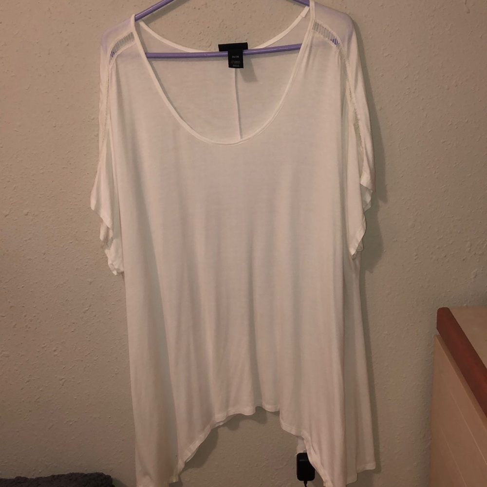 Lane Bryant Plus Size Top with Sharkbite Hemline
